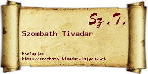 Szombath Tivadar névjegykártya